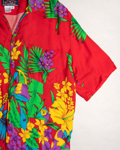 '60s Red Hawaiian Short Sleeve Relaxed Fit Shirt