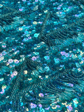 Load image into Gallery viewer, Turquoise &#39;60s sequin beaded knit top

