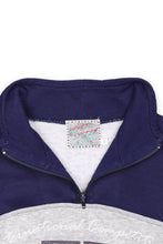 Load image into Gallery viewer, Grey navy panelled baseball half zip sweatshirt

