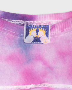 Pink Purple Tie-dye Graphic Print Round Neck Oversized Sweatshirt