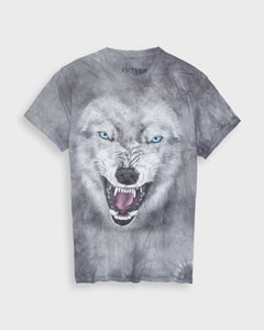 Grey All-Over Wolf Tie-Dye T-Shirt