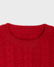 Load image into Gallery viewer, Red Cable-Knit Jumper
