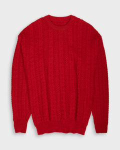 Red Cable-Knit Jumper