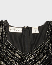 Load image into Gallery viewer, Black and silver sequin &#39;80s fringed party dress
