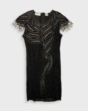 Load image into Gallery viewer, 80&#39;s black and silver sequin party dress

