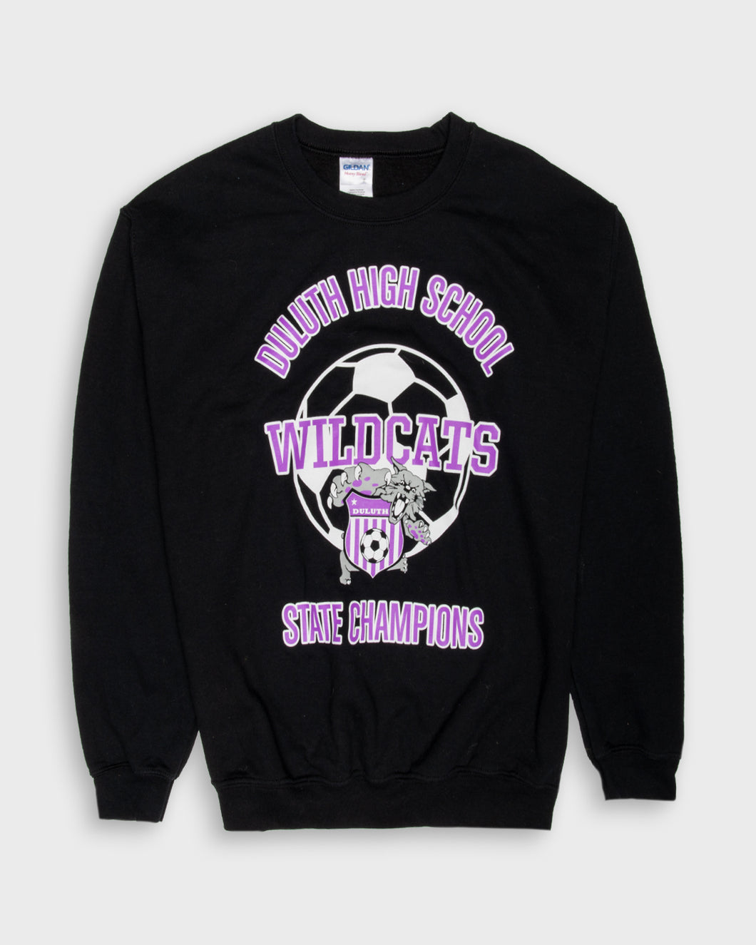 Black purple graphic printed long sleeve soccer sweatshirt
