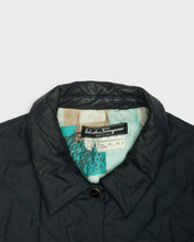 Load image into Gallery viewer, Salvatore Ferragamo quilted navy silk jacket
