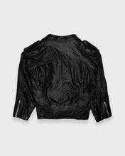 Load image into Gallery viewer, &#39;80s/90s BLACK LEATHER BIKER MOTORCYCLE JACKET
