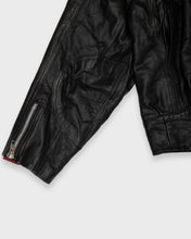 Load image into Gallery viewer, &#39;80s/90s BLACK LEATHER BIKER MOTORCYCLE JACKET
