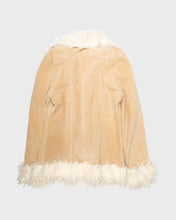 Load image into Gallery viewer, Suede and shag trim &#39;90s Afghan Coat
