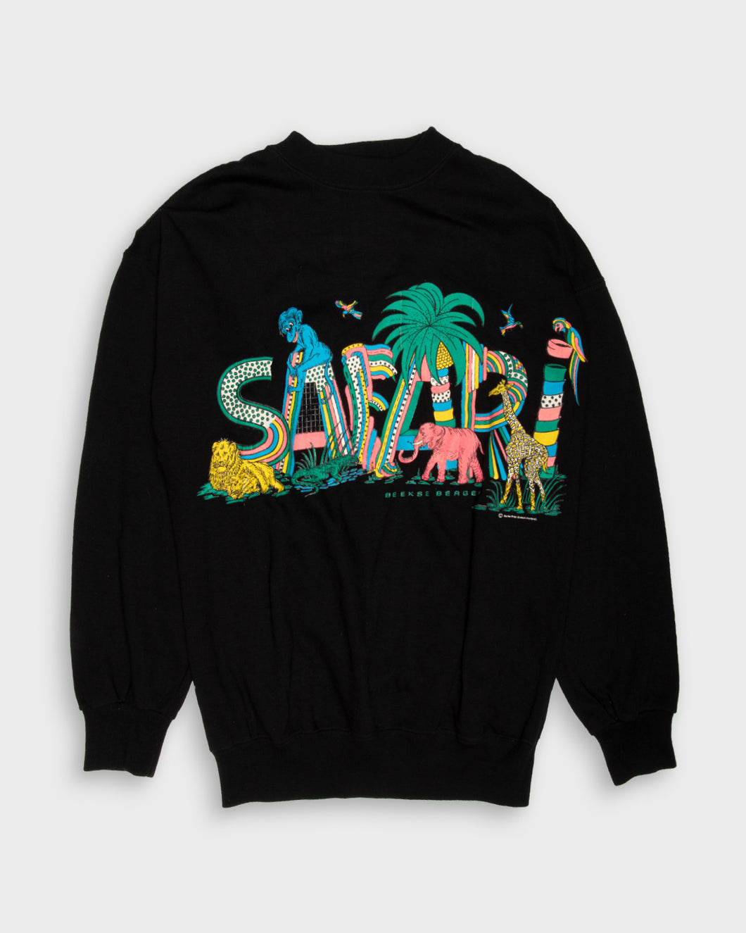 Safari print zoo black sweatshirt