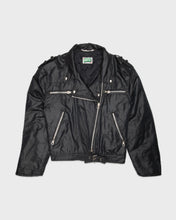 Load image into Gallery viewer, Black waterproof cropped biker jacket

