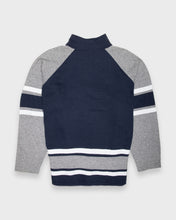 Load image into Gallery viewer, Champion navy grey striped zip sweatshirt
