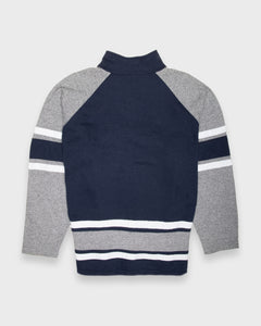 Champion navy grey striped zip sweatshirt