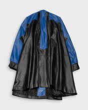 Load image into Gallery viewer, Black and Blue Leather Coat

