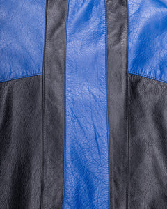 Black and Blue Leather Coat