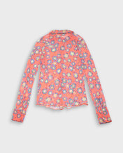 Load image into Gallery viewer, Multicoloured floral &#39;90s mesh long sleeve shirt
