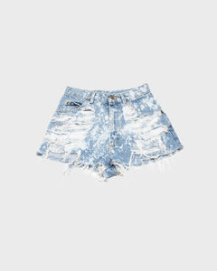 Lee bleached ripped distressed denim shorts