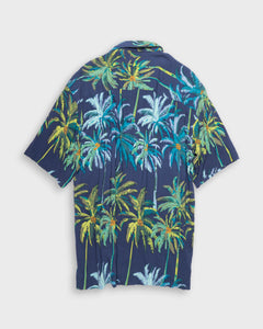 Blue palm trees Hawaiian shirt