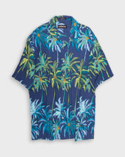 Load image into Gallery viewer, Blue palm trees Hawaiian shirt
