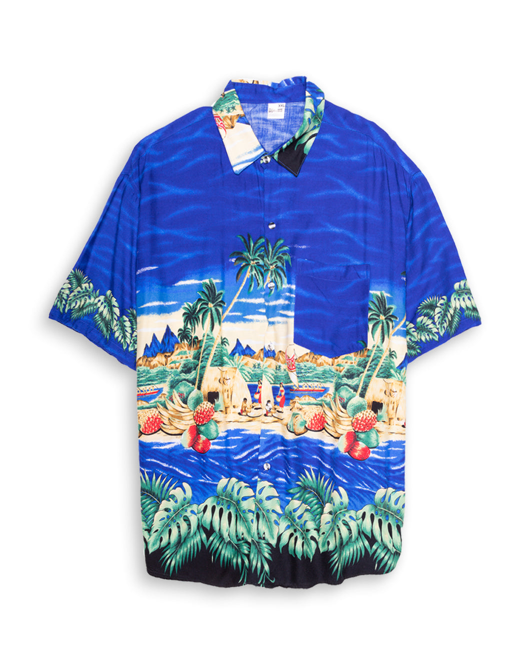 Electric blue Hawaiian shirt