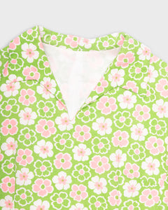 60s/70's style green floral dress