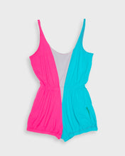 Load image into Gallery viewer, Blue and pink &#39;80s romper
