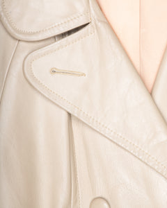Cream leather trench coat