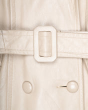 Load image into Gallery viewer, Cream leather trench coat
