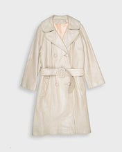 Load image into Gallery viewer, Cream leather trench coat
