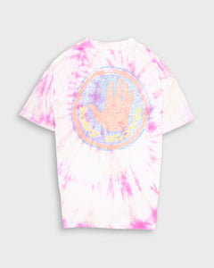 White and pink tie-dye t-shirt