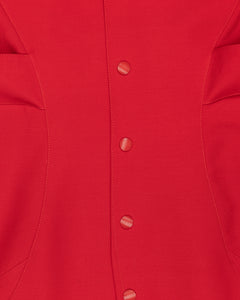 Mugler red long sleeve dress
