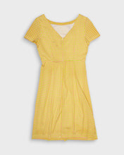 Load image into Gallery viewer, Boat neck dress with a two tone dots pattern

