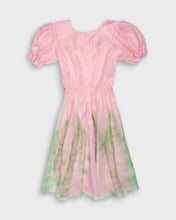 Load image into Gallery viewer, Bubblegum pink fairy dress with leafy stencil patterns
