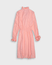 Load image into Gallery viewer, Coral pink ruffled long sleeve dress
