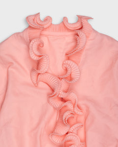 Coral pink ruffled long sleeve dress