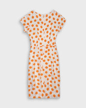 Load image into Gallery viewer, Off white dress with orange polka dot print
