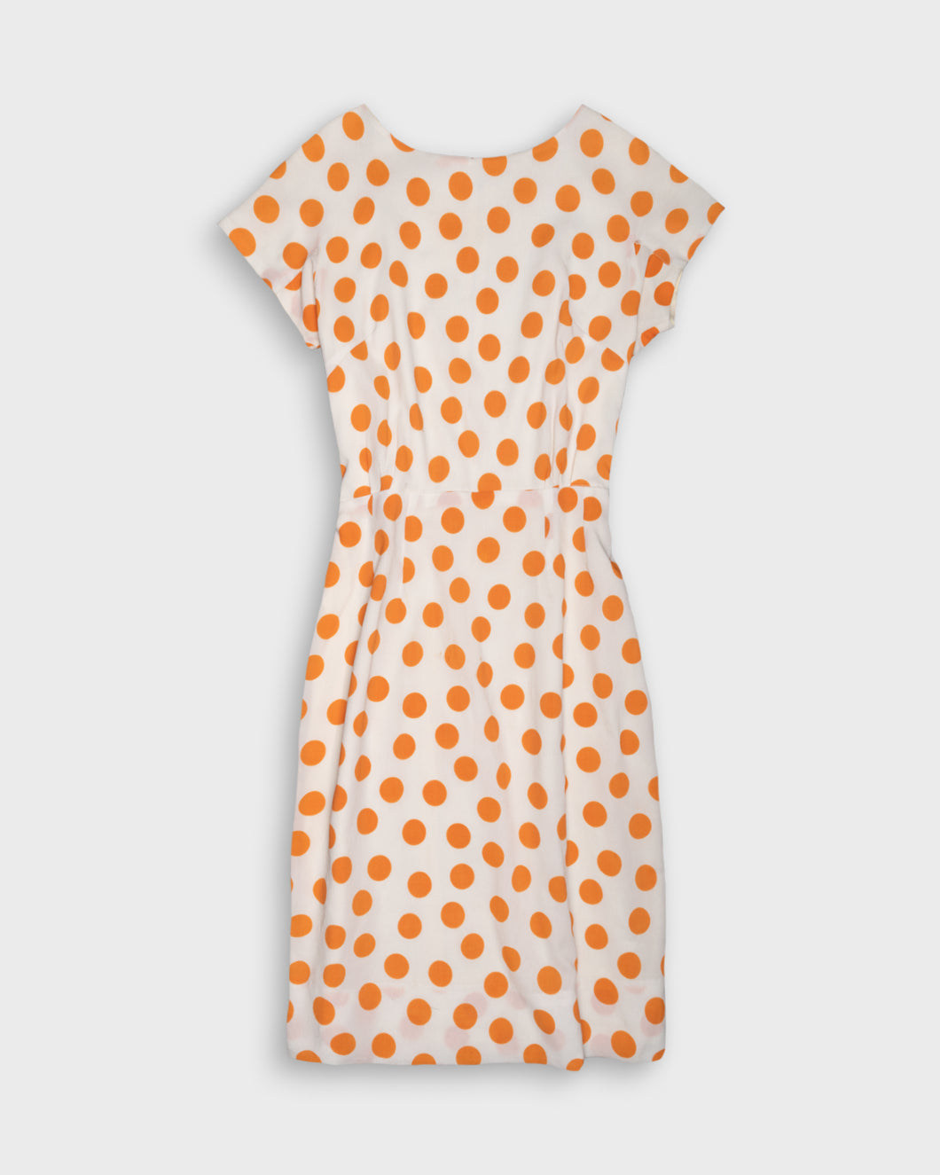 Off white dress with orange polka dot print Off white dress with orange polka dot print