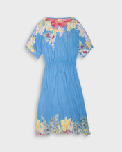 Load image into Gallery viewer, Blue floral semi transparent dress
