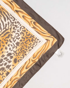 LEOPARD PRINT BROWN/GOLD SQUARE SCARF