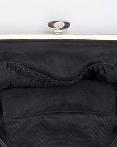 Black leather thin strap shoulder bag