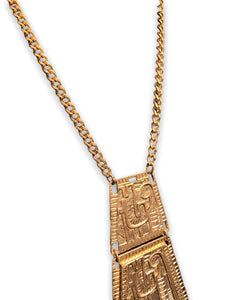 Gold Aztec Style Statement Necklace