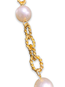 Gold pearl statement necklace