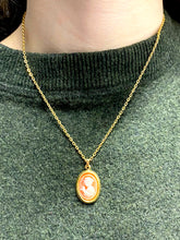 Load image into Gallery viewer, Classic oval cameo gold chain necklace
