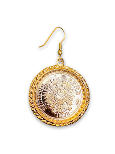 Vintage gold coin earrings