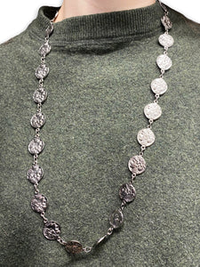 Silver roman coin necklace