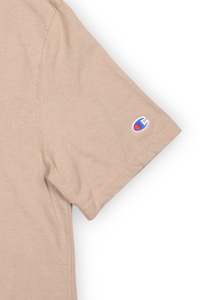 Beige Champion embroidered logo short sleeve T-shirt