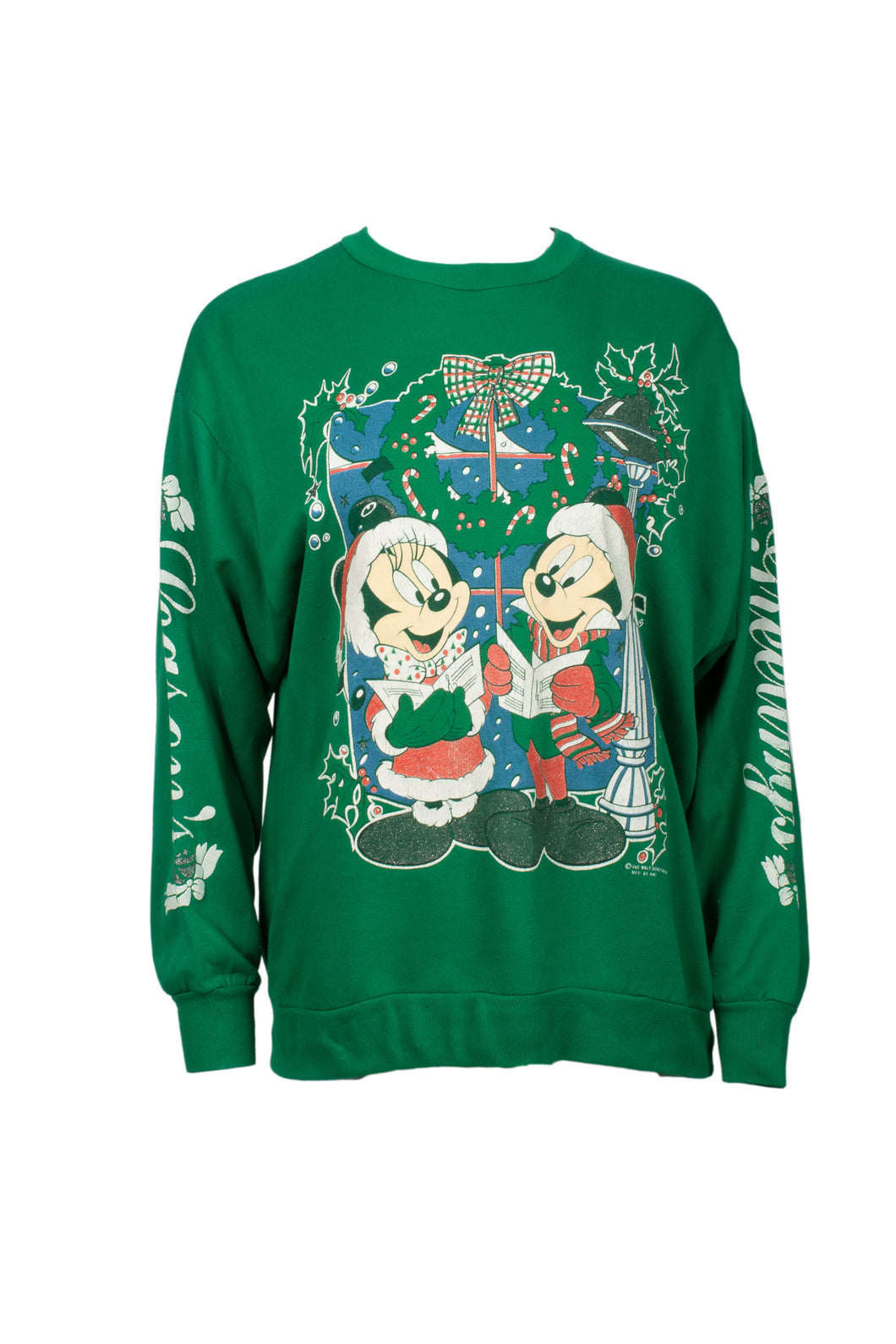 Green Christmas Walt Disney Mickey and Minnie jumper