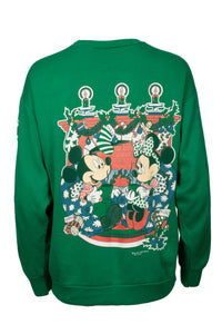 Green Christmas Walt Disney Mickey and Minnie jumper