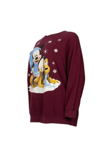 Burgundy Disney Micky Mouse Christmas sweater